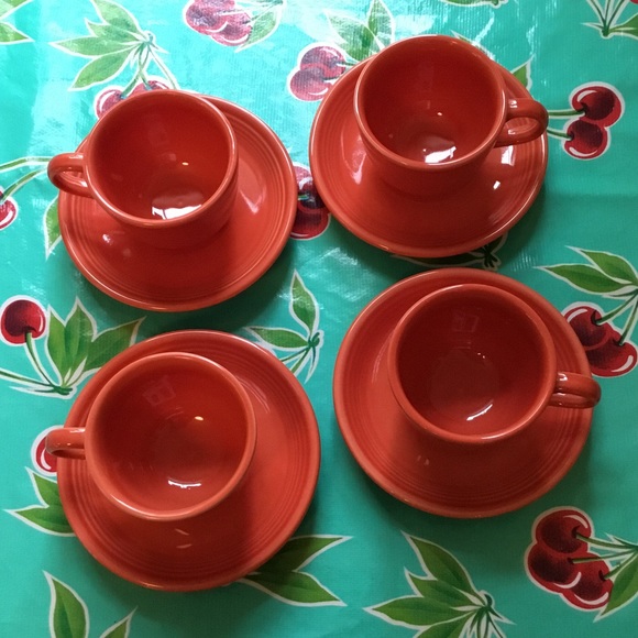 Fiestaware Other - 4 Fiestaware cups & saucers